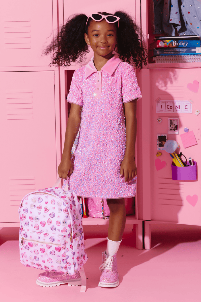 Lola + The Boys Accessories Diamond Hearts Backpack