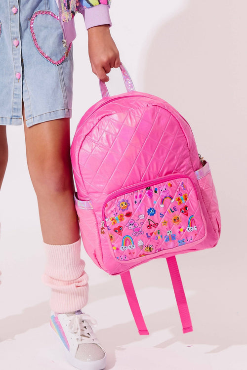 exclude-new-arriv Accessories Doodle Art Quilted Backpack