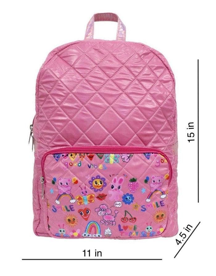 exclude-new-arriv Accessories Doodle Art Quilted Backpack