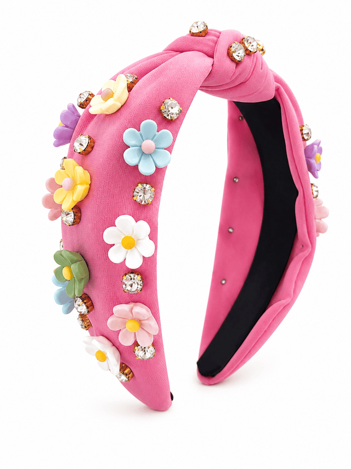 Lotus Accessories Hot Pink Flower Knot Headband
