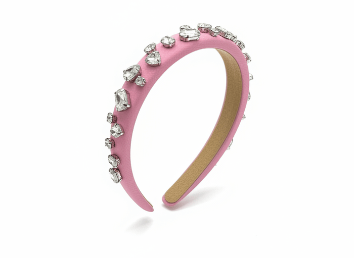 Lotus Accessories Pink Gemstone Headband