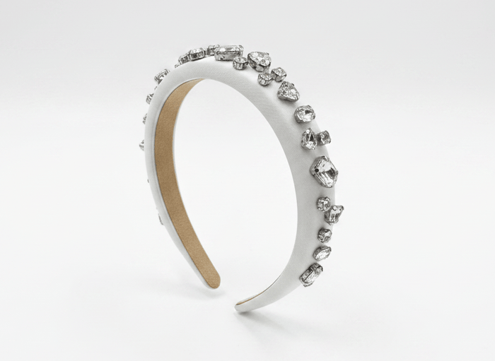 Lotus Accessories White Gemstone Headband