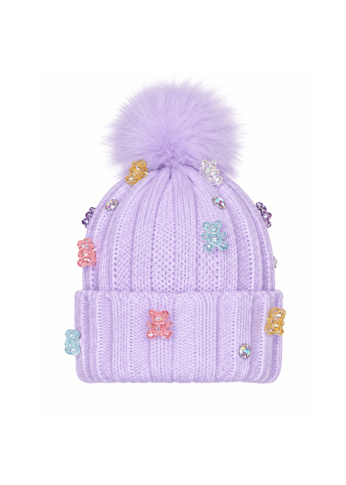 Lola + The Boys Accessories Lavender Gummy Bears Beanie