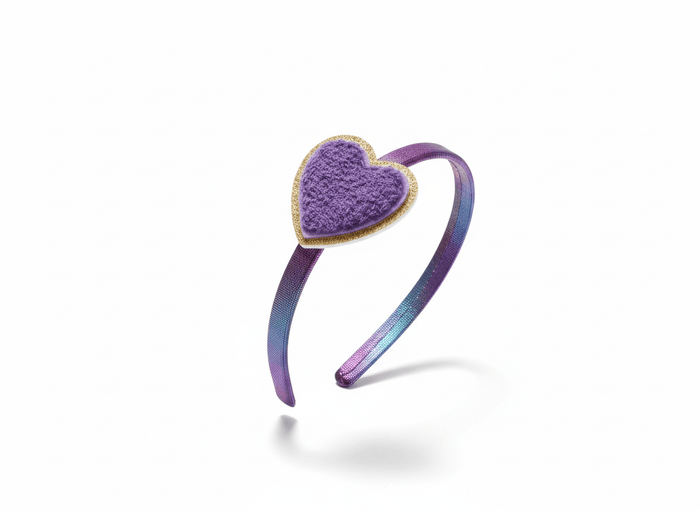 Lotus Accessories Purple Heart Hologram Icon Headband