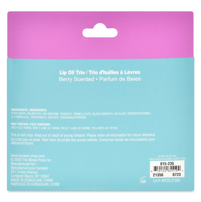 iScream Accessories Ice Pops Lip Oil Trio