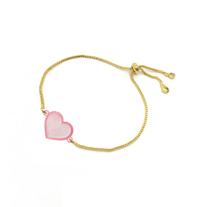 Top Trenz Accessories Pink / Pink outline heart J.V. Charm Club - Heart Bracelet