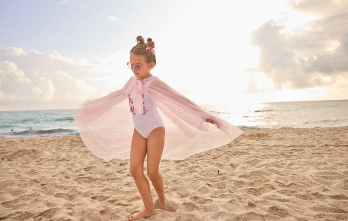Lola + The Boys Accessories 2/3 Light Pink Crystal Cape