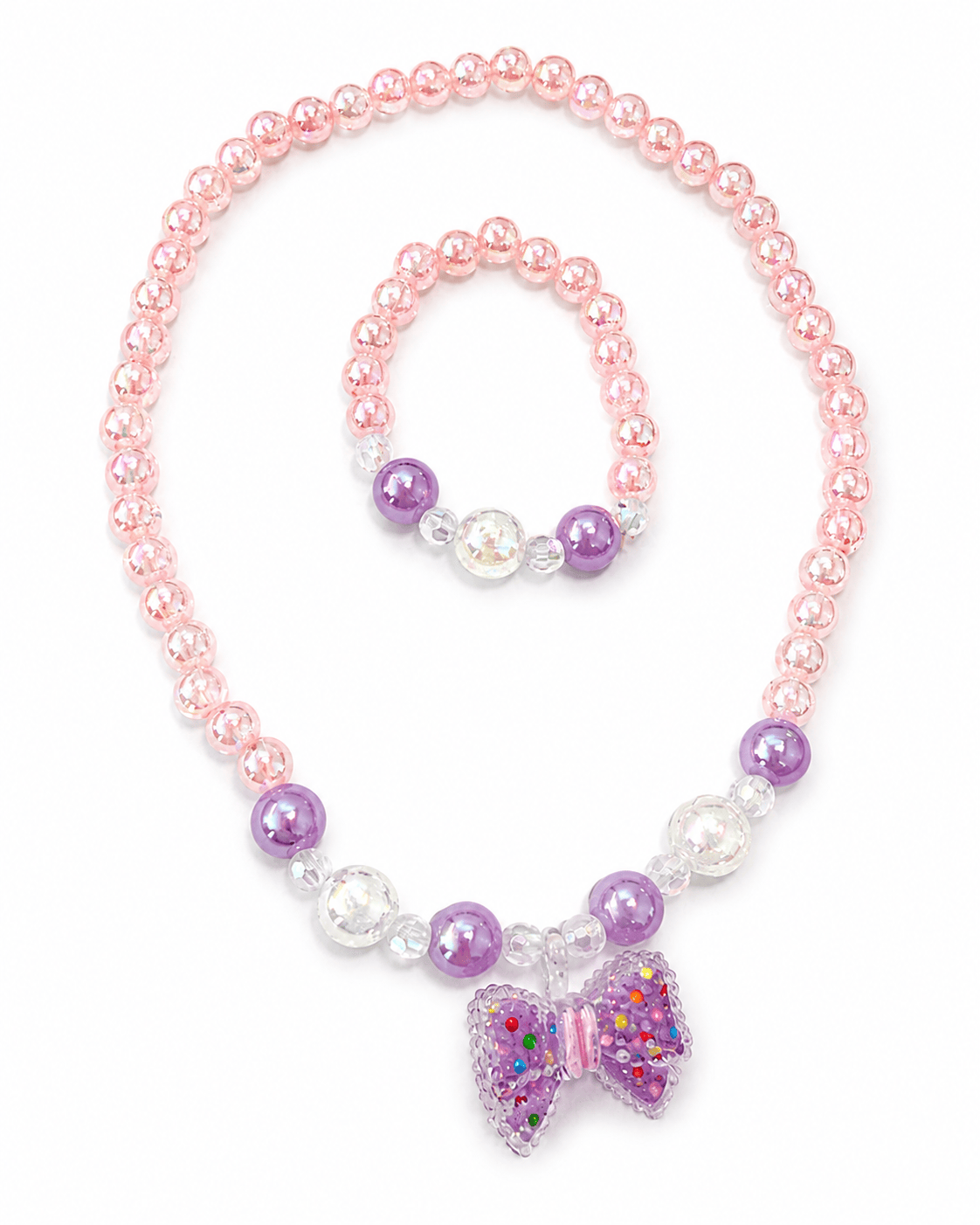 Lovely Bow Pastel Bracelet and Necklace Set