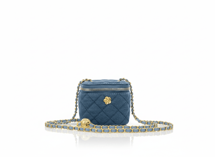Lola + The Boys Accessories Light Denim Mini Coco Quilted Purse