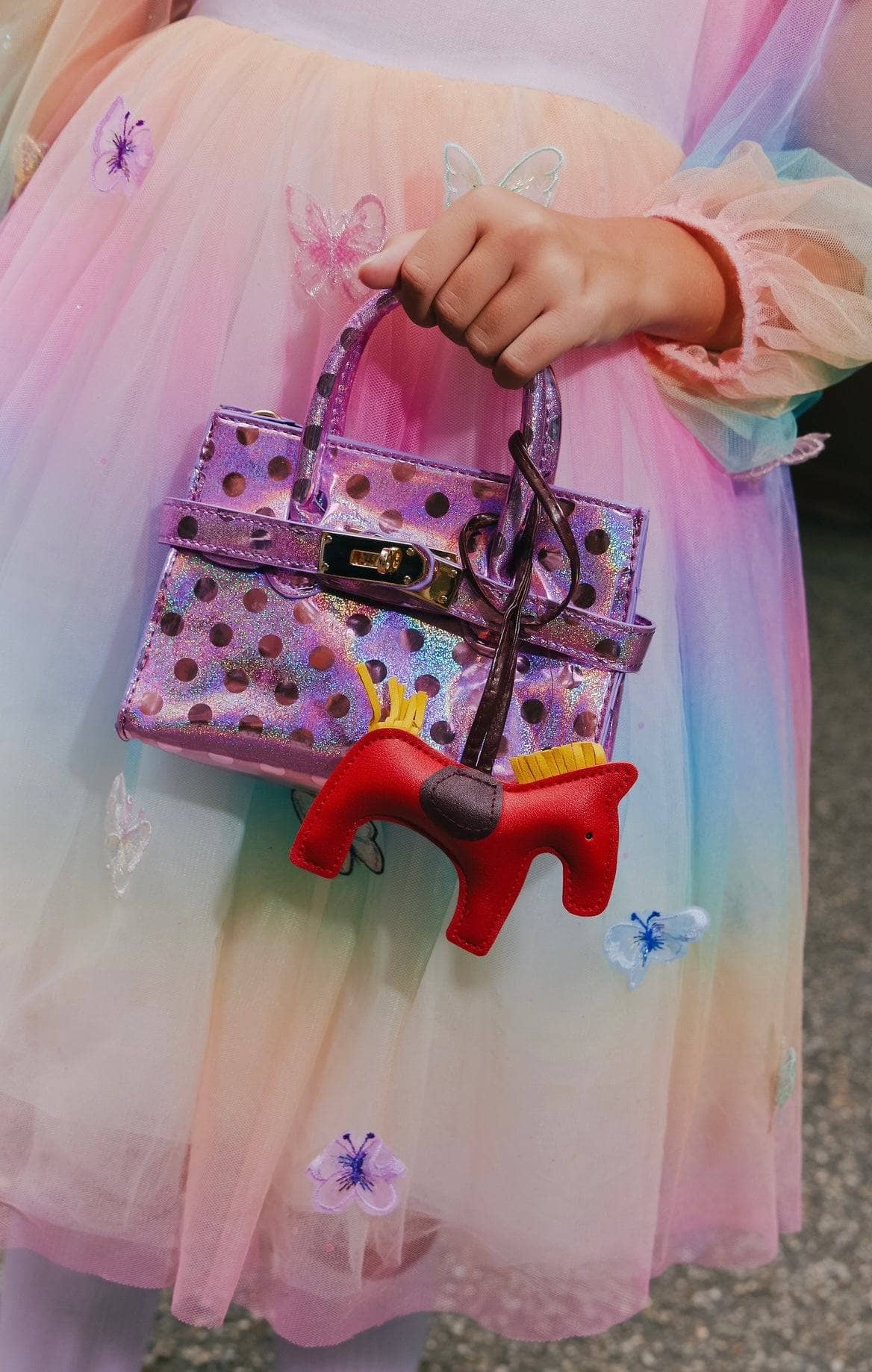 Premium Photo | A close up of a clear purse with a rainbow light on it  generative ai