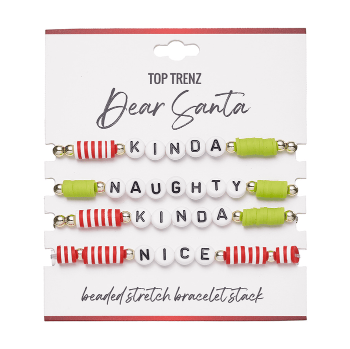 Top Trenz Accessories Naughty or Nice Stretch Beaded Bracelets
