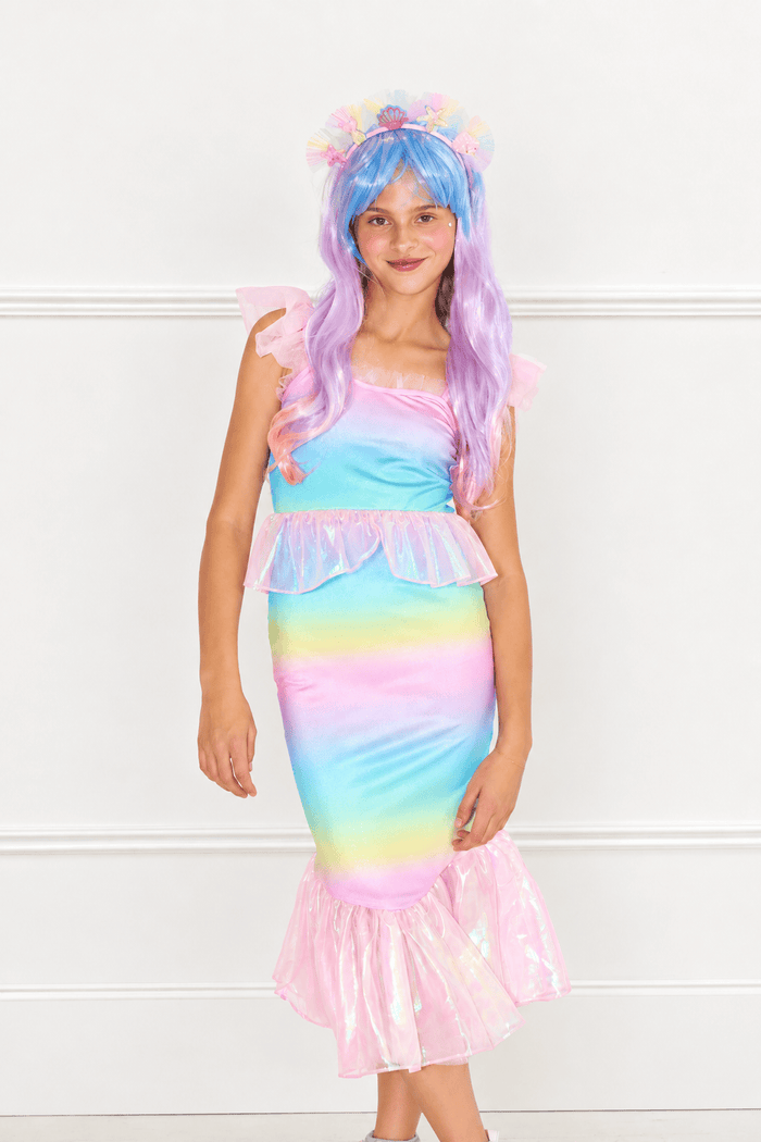 Lotus Accessories Pastel Rainbow Mermaid Headband