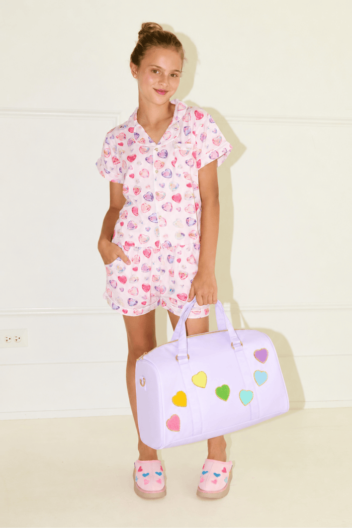 Lola + The Boys Accessories Patch Rainbow Hearts Weekender Bag