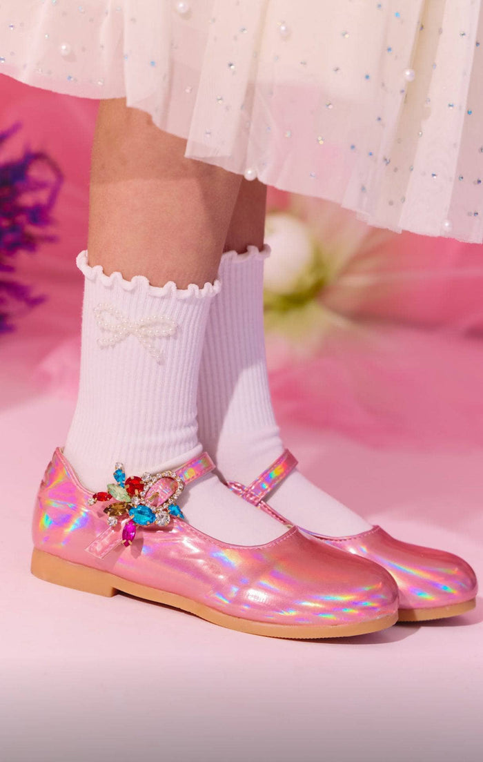Lola + The Boys Accessories Pearl Bow Socks