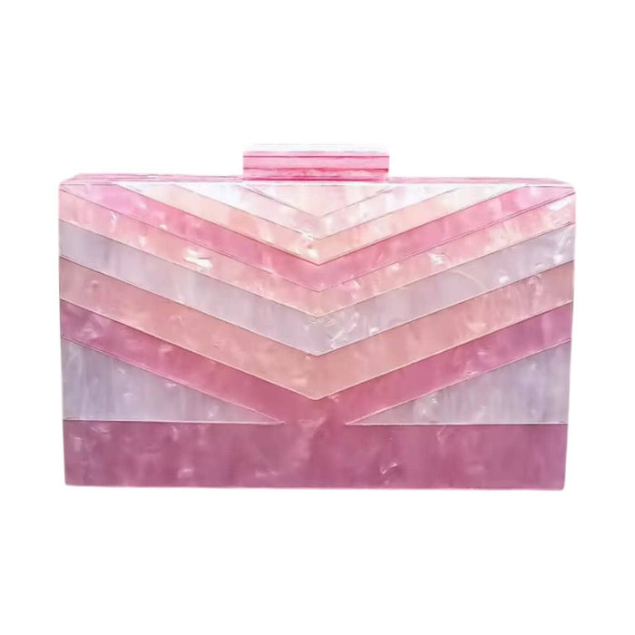 Lola + The Boys Accessories Pink Acrylic Zig Zag Clutch