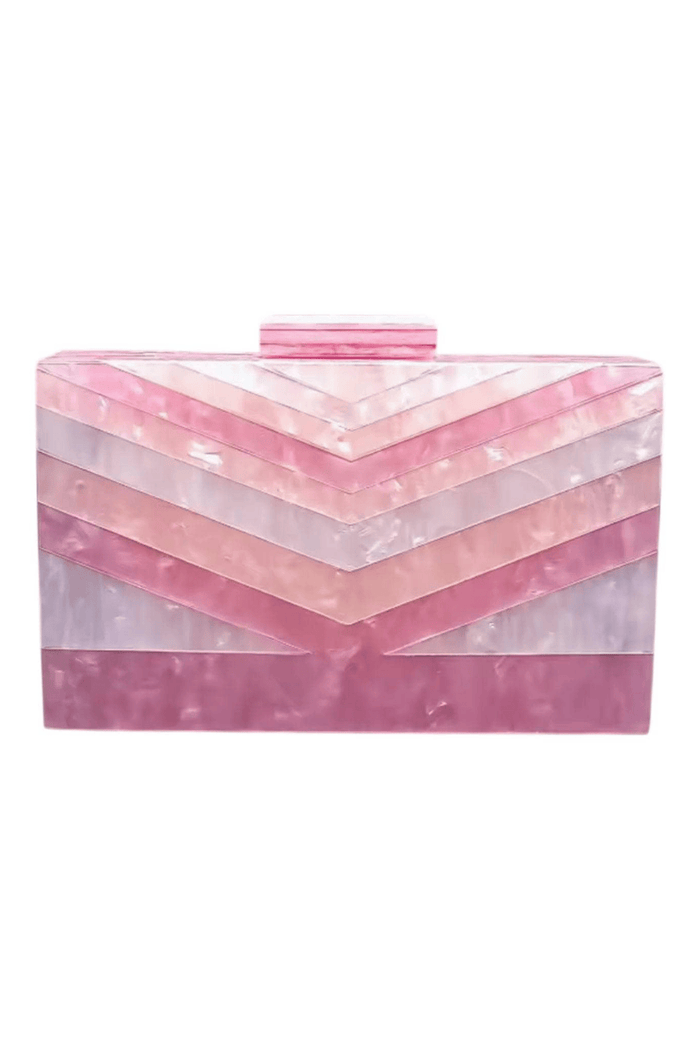 Lola + The Boys Accessories Pink Acrylic Zig Zag Clutch