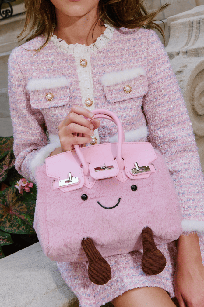Lola + The Boys Accessories Pink Plush Peep Kelly Purse