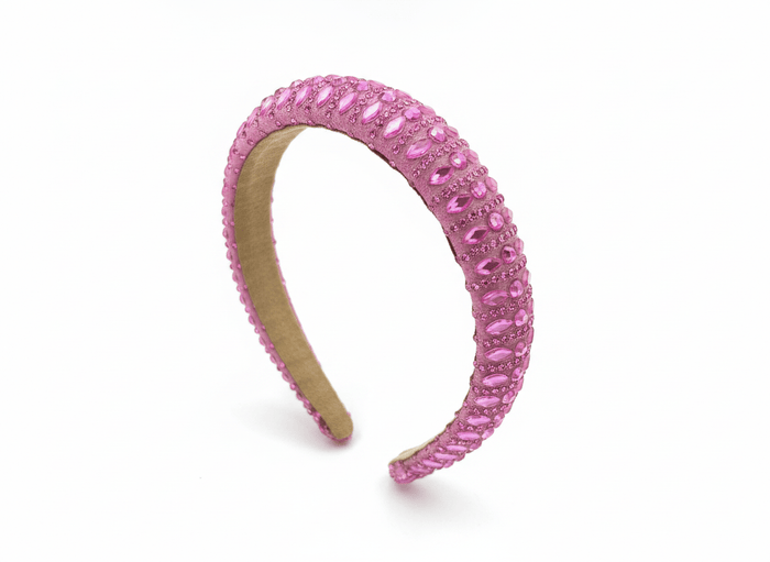 Lotus Accessories Pink Pinky Sparkle Gem Headband
