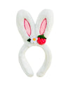 Lola + The Boys Accessories White Plush Bunny Floral Headband