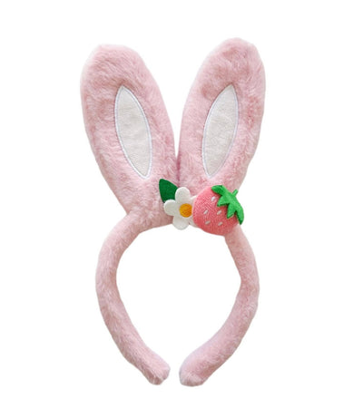 Lola + The Boys Accessories Pink Plush Bunny Floral Headband