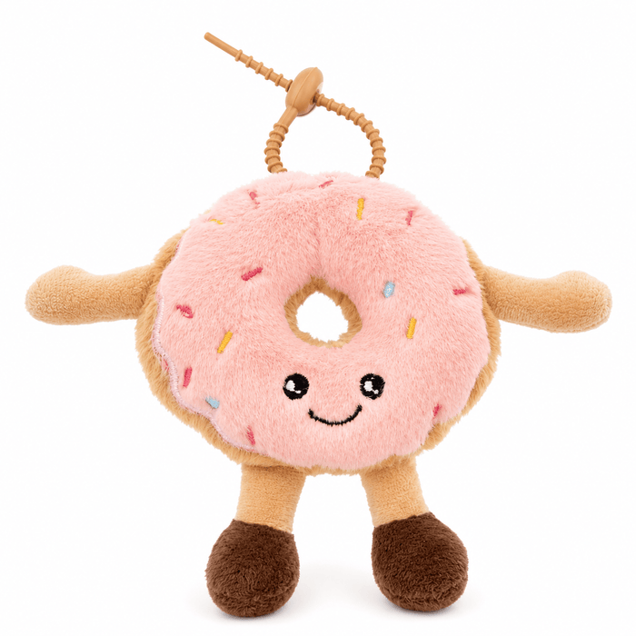 Lotus Accessories Strawberry Sprinkle Plush Donut Bag Charm