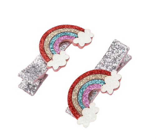 Lola + The Boys Accessories Rainbow Sparkle Hair Clips (Pack of 2)
