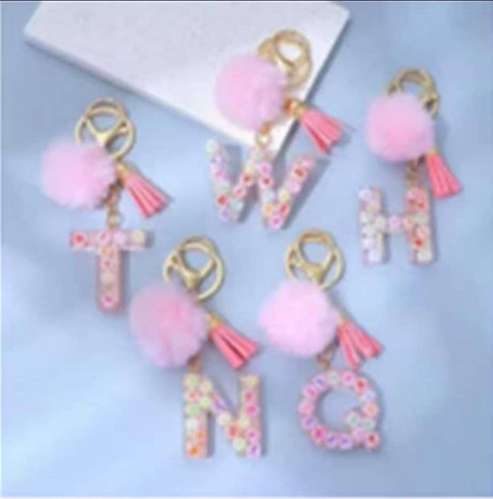 exclude-new-arriv Accessories Rainbow Sprinkle Initial Keychain