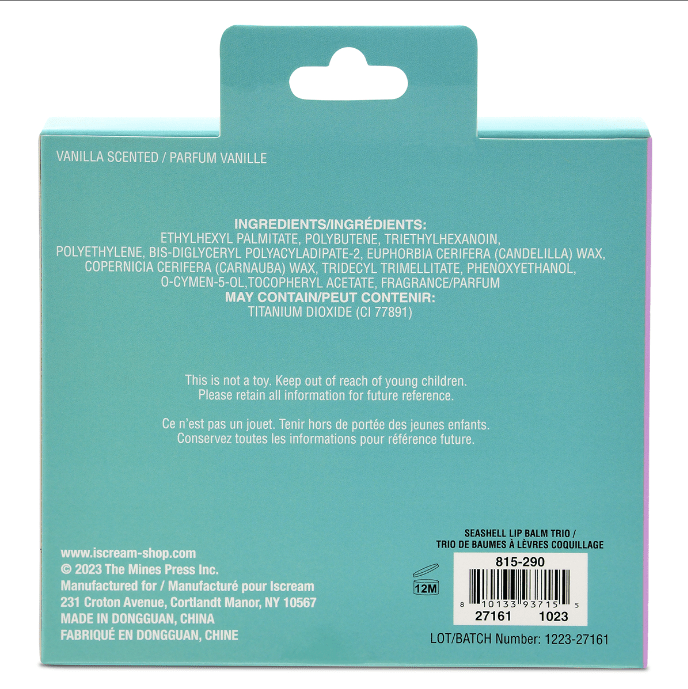 iScream Accessories Seashell Lip Balm Trio