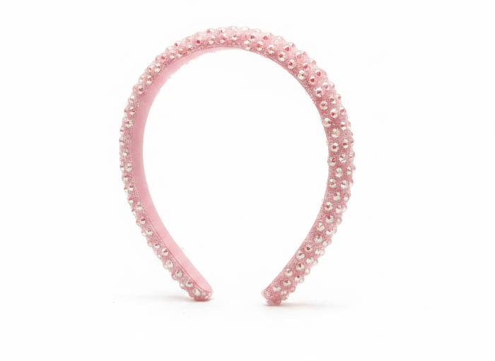 Lotus Accessories Pink Shimmer Dream Crystal Headband