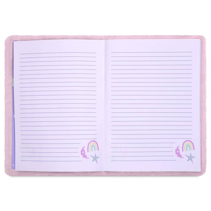 iScream Accessories Sleepover Stars Furry Lock and Key Journal