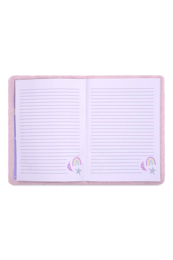 iScream Accessories Sleepover Stars Furry Lock and Key Journal