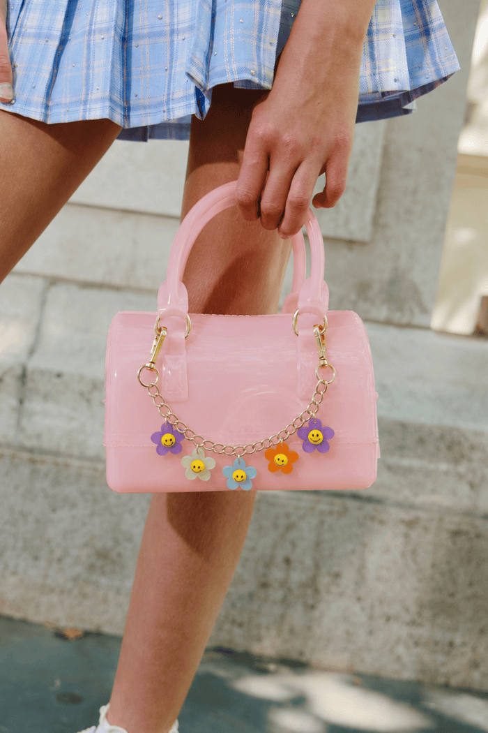 Lotus Accessories Light Pink Smiley Flowers Jelly Purse