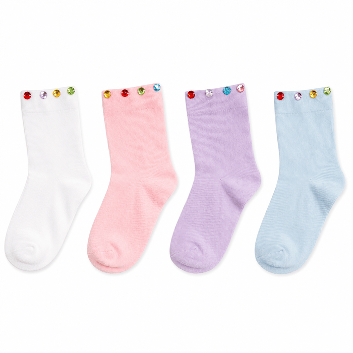 Lola + The Boys Accessories Sparkle Gem Socks - 4 Pack