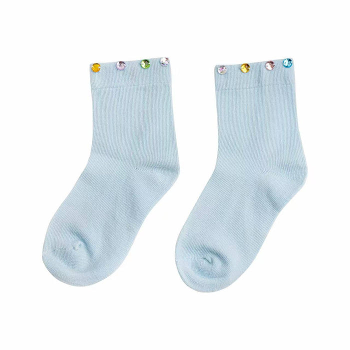 Lola + The Boys Accessories Sky Blue Sparkle Gem Socks