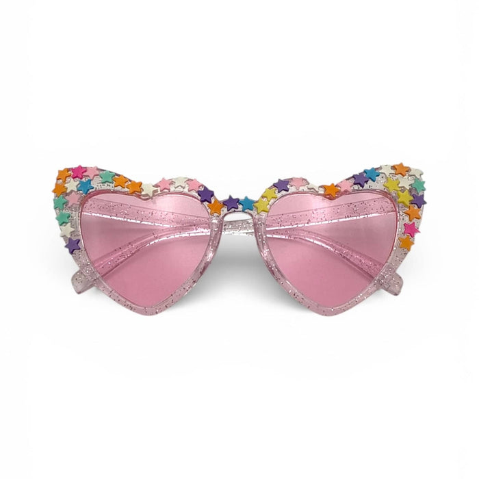 Lola + The Boys Accessories Pink Stars Sprinkle Heart Sunglasses