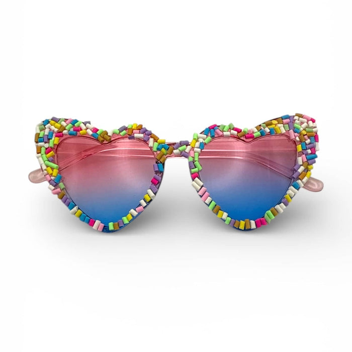 Lola + The Boys Accessories Pink/Blue Ombre Sprinkle Heart Sunglasses