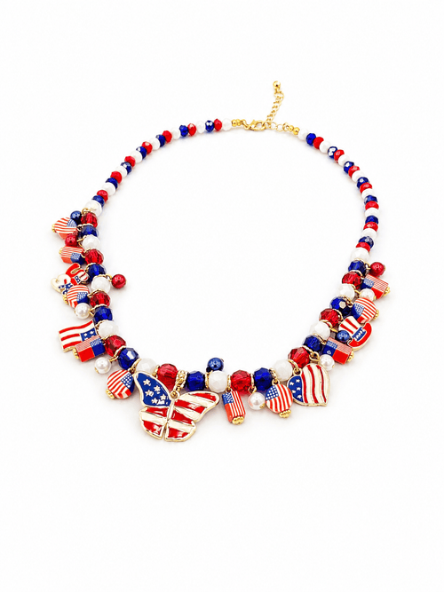 Lola + The Boys Accessories Stars & Stripes Charm Necklace