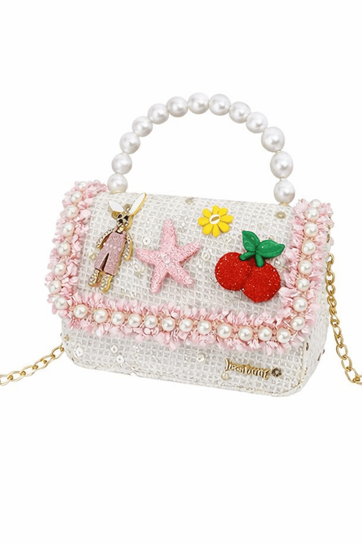 Lola + The Boys Accessories White Summer Bunny Tweed Purse