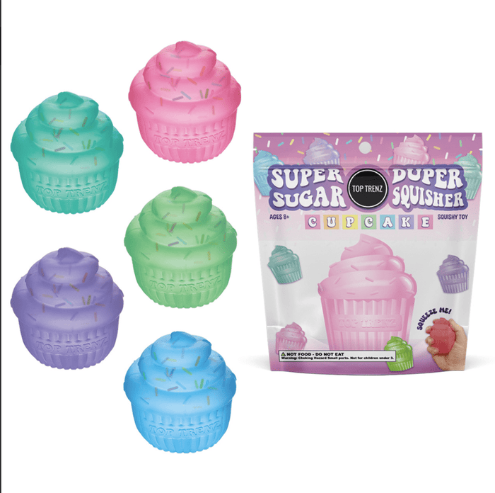 Top Trenz Accessories Super Duper Sugar Squisher Toy - Sprinkle Filled Cupcakes