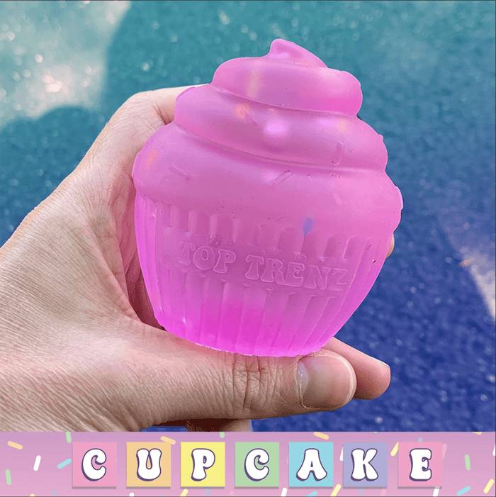 Top Trenz Accessories Super Duper Sugar Squisher Toy - Sprinkle Filled Cupcakes