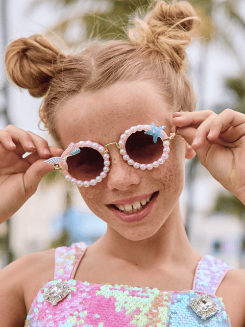 Lola + The Boys Accessories Pink Pearls Sweet Mermaid Tail Sunglasses