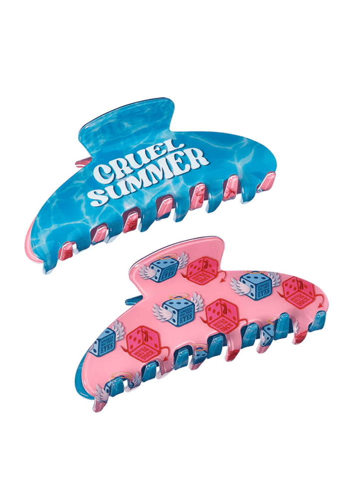 Top Trenz Accessories Two-Sided Large Claw Clips - Cruel Summer