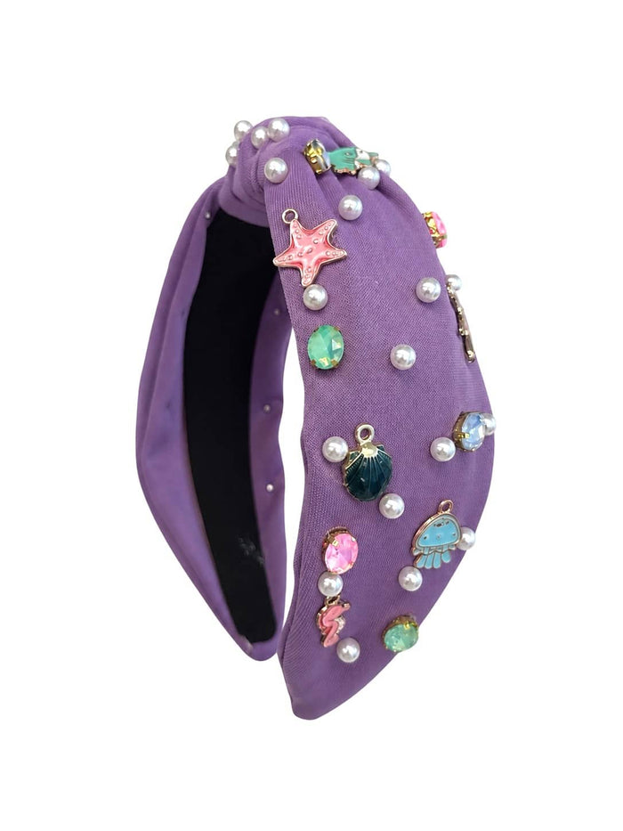 exclude-new-arriv Accessories Lavender Under The Sea Knotted Headband