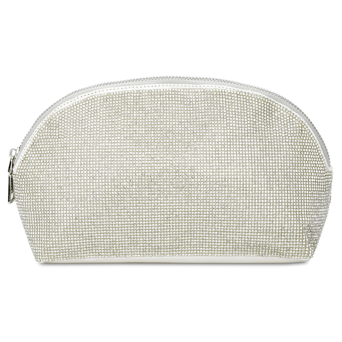 iScream Accessories White Crystal Oval Cosmetic Bag