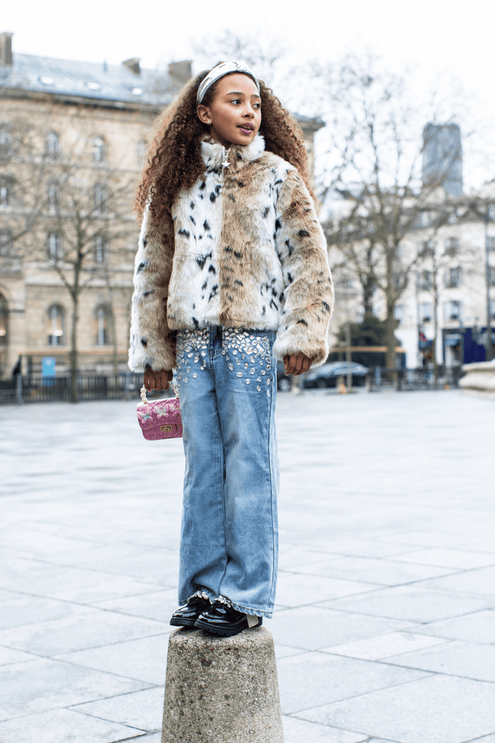 Lola + The Boys Animal Print Faux Fur Jacket