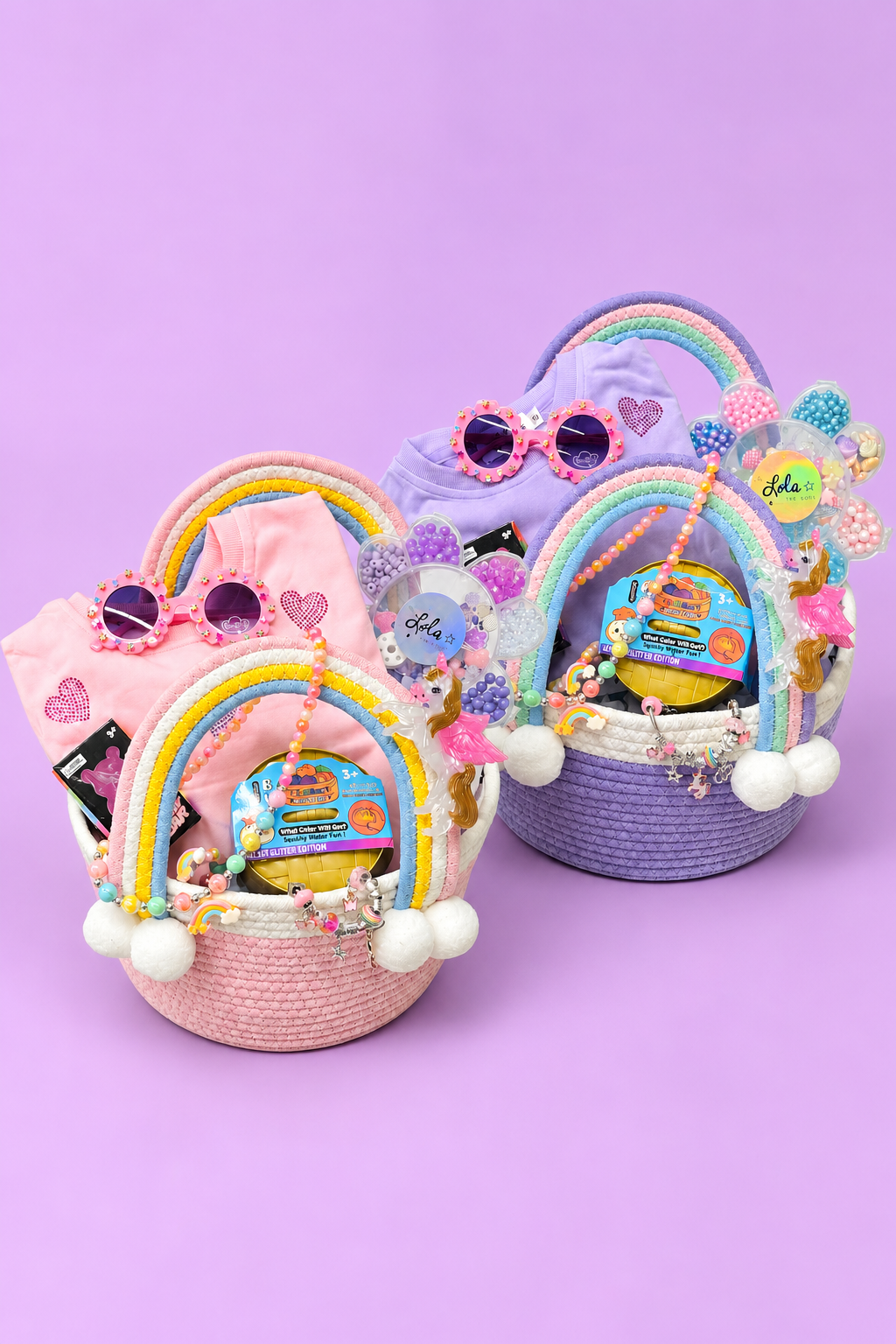 Crystal Heart Rainbow Basket