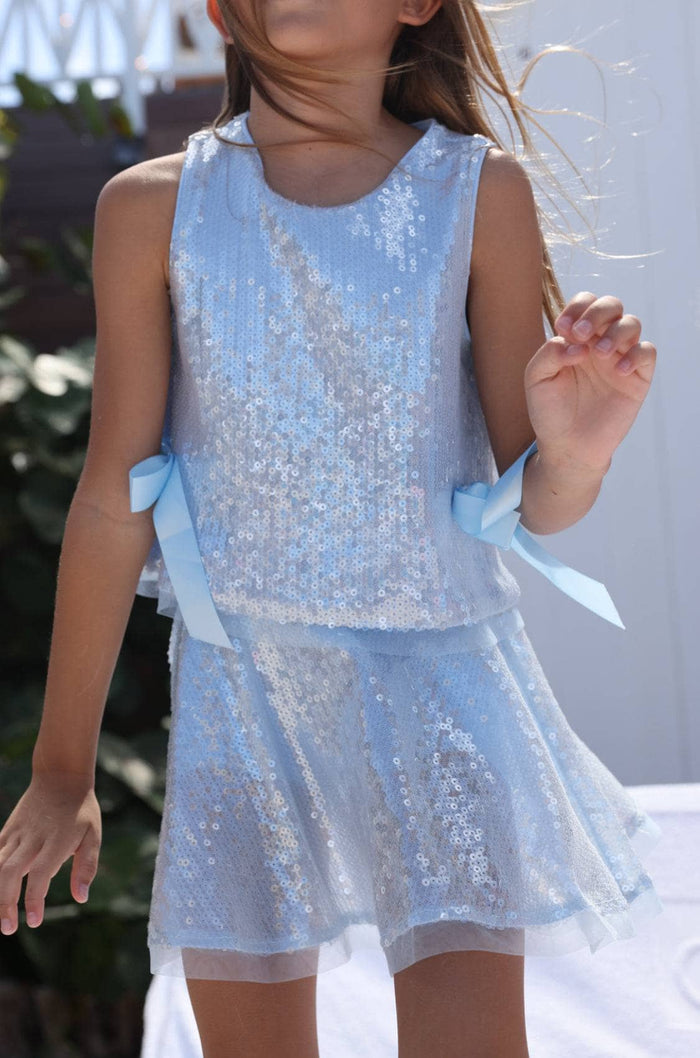 Lola + The Boys Baby Blue Sequin Bow Set, 2 Lola + The Boys Baby Blue Sequin Bow Set, 2