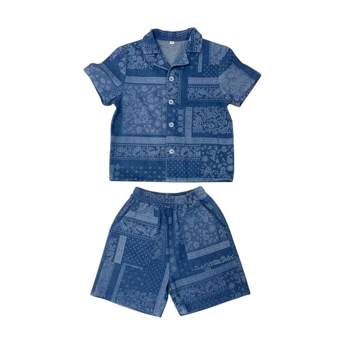 Lola + The Boys Bandana Denim Short Set
