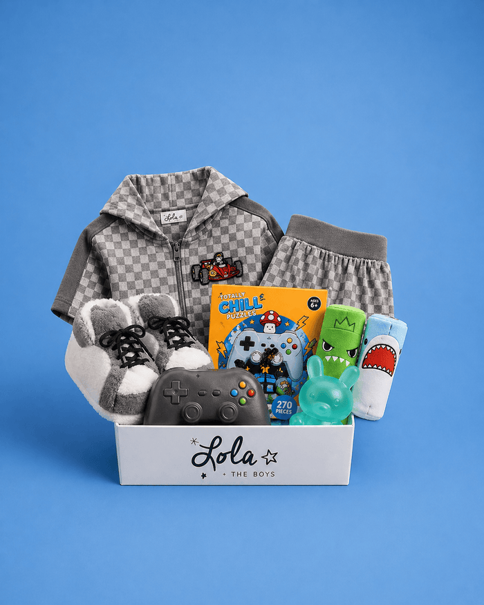 Lola + The Boys Basket 2 Boys Checkered Soft Short Set Basket