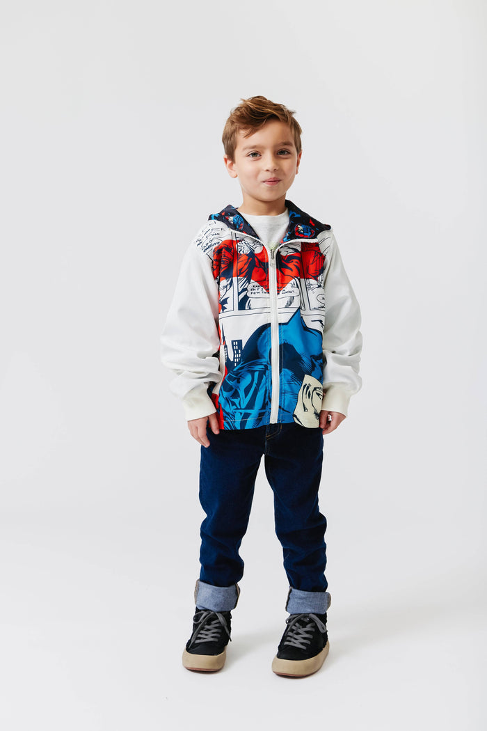 Lola + The Boys Batman Comic Windbreaker (White)